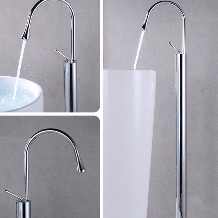 Modern Floor Mounted Single Handle Freestanding Tub Filler Metal Freestanding Faucet Clearhalo 'Bathroom Remodel & Bathroom Fixtures' 'Bathtub Faucets' 'bathtub_faucets' 'Home Improvement' 'home_improvement' 'home_improvement_bathtub_faucets' 1200x1200_657df3a0-7e8b-4d8a-a51f-bb620659875f