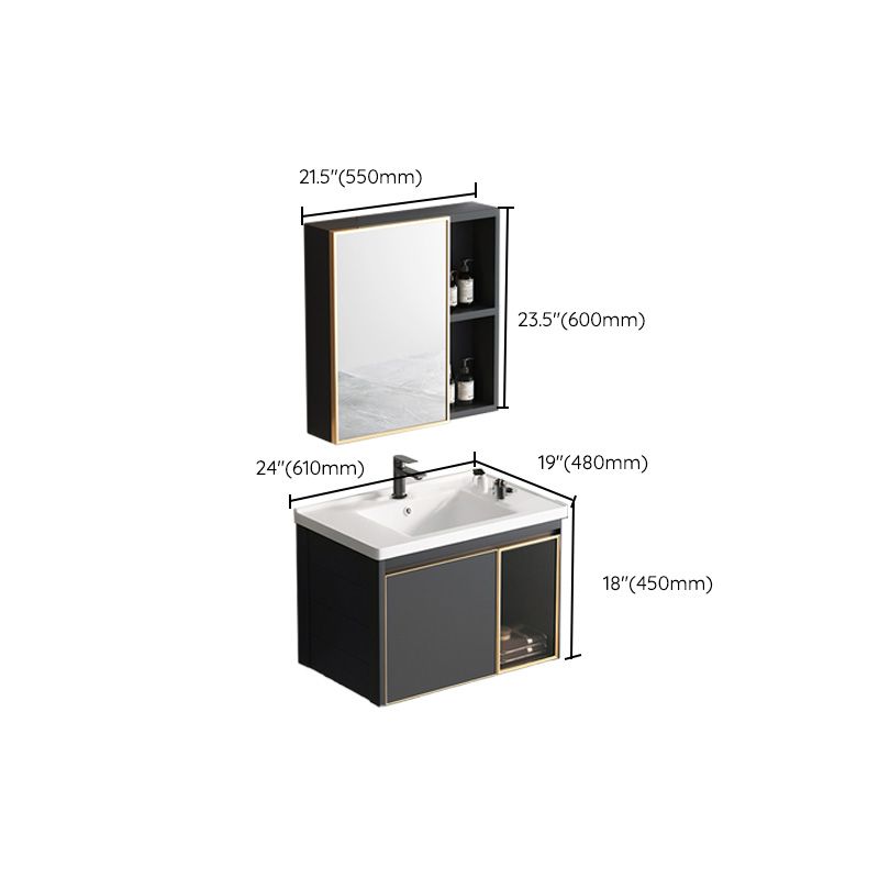 Glam Rectangular Bath Vanity Black Metal Base Single-Sink Bathroom Vanity Clearhalo 'Bathroom Remodel & Bathroom Fixtures' 'Bathroom Vanities' 'bathroom_vanities' 'Home Improvement' 'home_improvement' 'home_improvement_bathroom_vanities' 1200x1200_659c31a1-510c-4ff4-abc5-1f5efc6a08e7