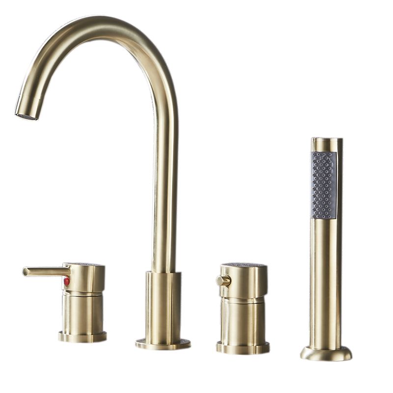 Modern Style Roman Tub Faucet Copper Deck-Mount Roman Tub Faucet Clearhalo 'Bathroom Remodel & Bathroom Fixtures' 'Bathtub Faucets' 'bathtub_faucets' 'Home Improvement' 'home_improvement' 'home_improvement_bathtub_faucets' 1200x1200_65acbfd2-d26a-40e4-b9bf-6f088f6161e4