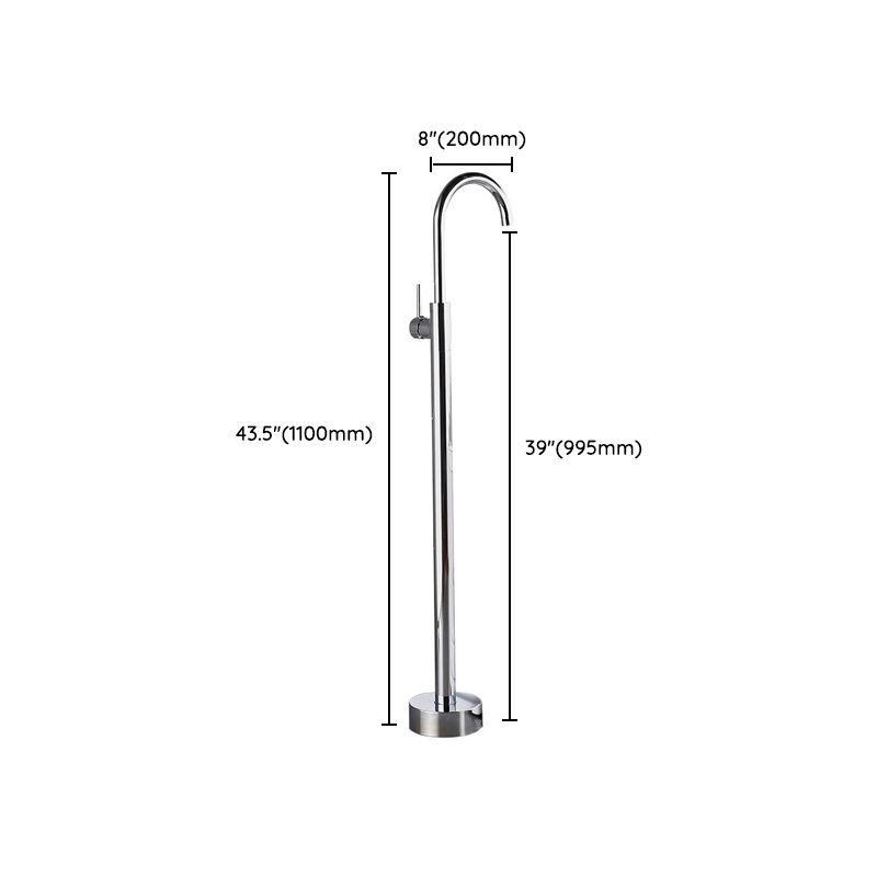 Floor Mounted Freestanding Tub Filler Single Handle Metal Freestanding Faucet Clearhalo 'Bathroom Remodel & Bathroom Fixtures' 'Bathtub Faucets' 'bathtub_faucets' 'Home Improvement' 'home_improvement' 'home_improvement_bathtub_faucets' 1200x1200_6605ba38-84d6-4320-b750-fbab49780add