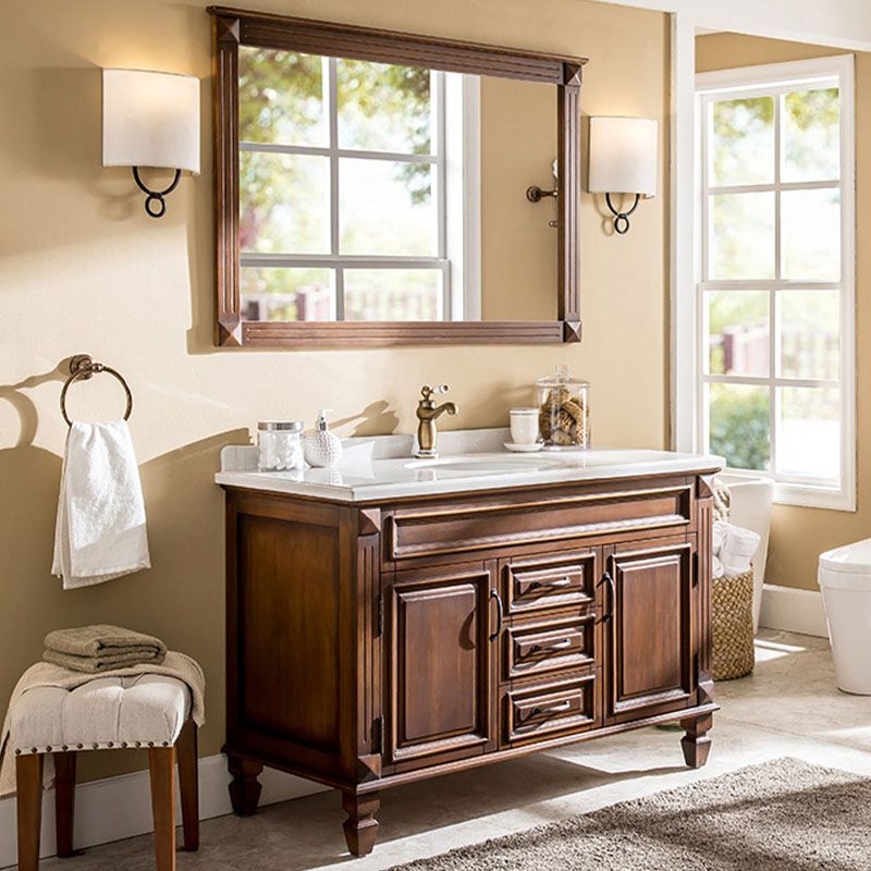 Freestanding Mirror Included Bathroom Vanity Set with Sink Faucet Clearhalo 'Bathroom Remodel & Bathroom Fixtures' 'Bathroom Vanities' 'bathroom_vanities' 'Home Improvement' 'home_improvement' 'home_improvement_bathroom_vanities' 1200x1200_661c3813-213d-4414-8860-47420de24e89