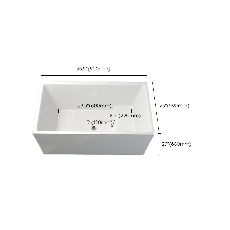 Modern Soaking Freestanding Bath Tub Acrylic Bathroom Bathtub in White Clearhalo 'Bathroom Remodel & Bathroom Fixtures' 'Bathtubs' 'Home Improvement' 'home_improvement' 'home_improvement_bathtubs' 'Showers & Bathtubs' 1200x1200_662448f5-2db9-4d32-aa57-0b63e2878854