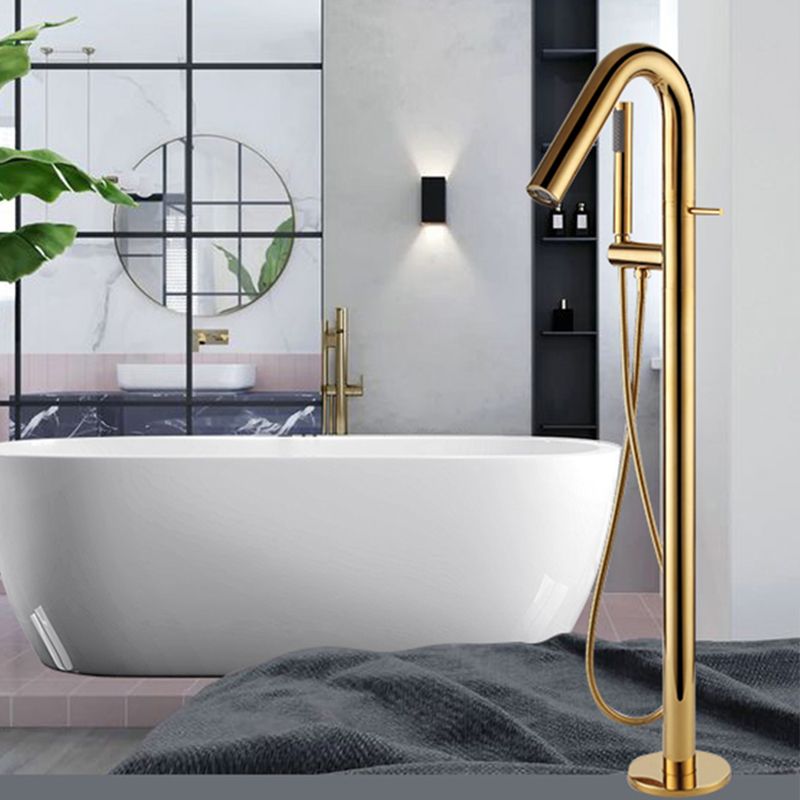 Floor Standing Faucet Bathroom Handheld Shower Head Bathtub Faucet Clearhalo 'Bathroom Remodel & Bathroom Fixtures' 'Bathtub Faucets' 'bathtub_faucets' 'Home Improvement' 'home_improvement' 'home_improvement_bathtub_faucets' 1200x1200_662e5b7b-e6a7-422d-8f22-7601a32ee99a