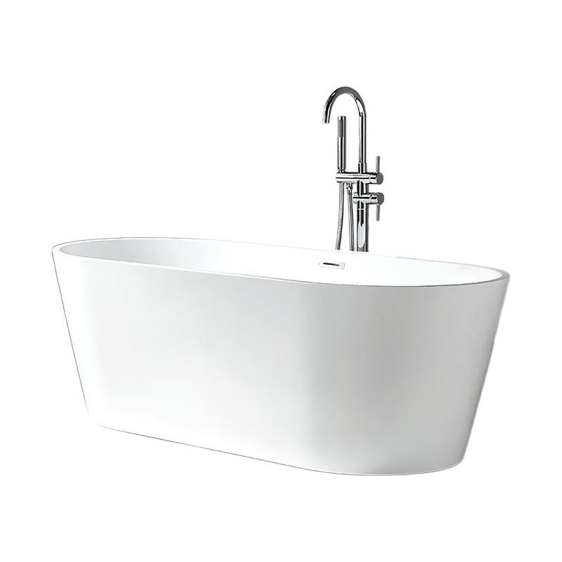 Modern Freestanding Bathtub White Acrylic Bath Tub for Home and Hotel Clearhalo 'Bathroom Remodel & Bathroom Fixtures' 'Bathtubs' 'Home Improvement' 'home_improvement' 'home_improvement_bathtubs' 'Showers & Bathtubs' 1200x1200_66399160-cc94-4cbc-9af4-19aa79c8ce15