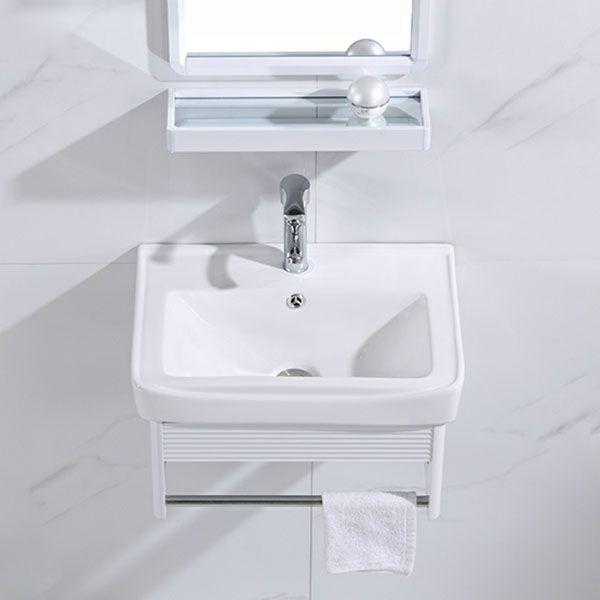 Modern Wall Mount White Sink Vanity with Single Sink for Bathroom Clearhalo 'Bathroom Remodel & Bathroom Fixtures' 'Bathroom Vanities' 'bathroom_vanities' 'Home Improvement' 'home_improvement' 'home_improvement_bathroom_vanities' 1200x1200_66427f27-d69b-4497-ae07-15b220bfab3a