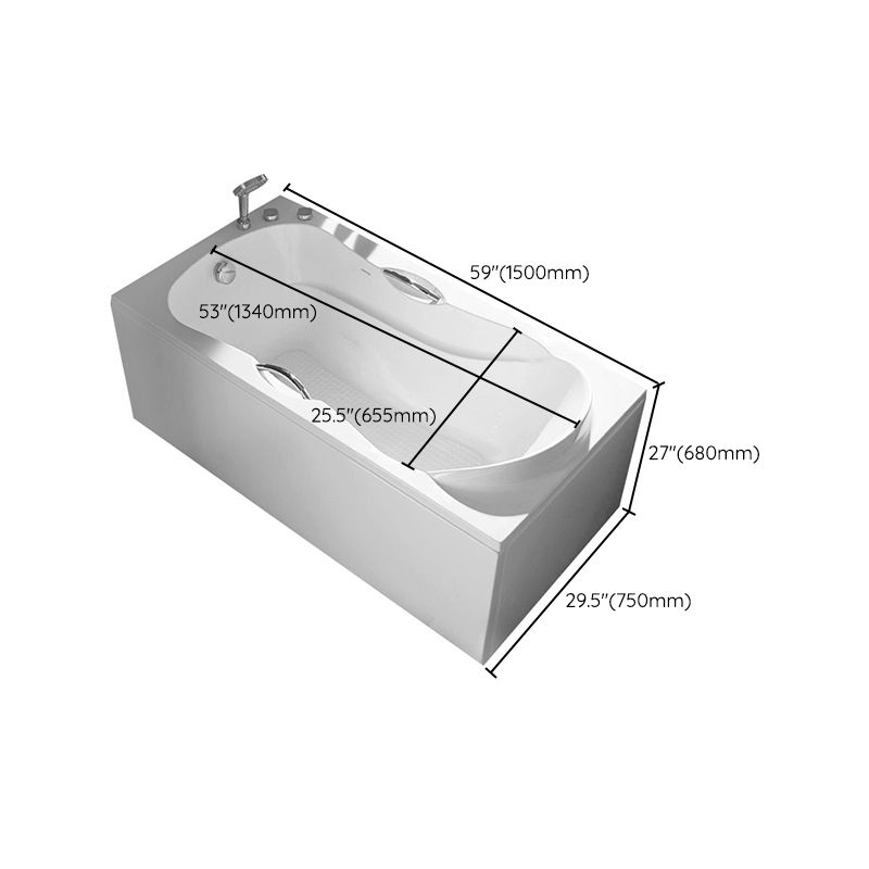 Acrylic Soaking Bathtub Antique Finish Rectangular Bathtub (Board not Included) Clearhalo 'Bathroom Remodel & Bathroom Fixtures' 'Bathtubs' 'Home Improvement' 'home_improvement' 'home_improvement_bathtubs' 'Showers & Bathtubs' 1200x1200_6651f6b7-4f05-4fbf-bdd4-9c628b6d6868