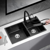 Scratch Resistant Kitchen Sink Stainless Steel Double Sink Black Undermount Kitchen Sink Clearhalo 'Home Improvement' 'home_improvement' 'home_improvement_kitchen_sinks' 'Kitchen Remodel & Kitchen Fixtures' 'Kitchen Sinks & Faucet Components' 'Kitchen Sinks' 'kitchen_sinks' 1200x1200_6665f57b-1a7a-4c1c-96c6-066dd2cdc017