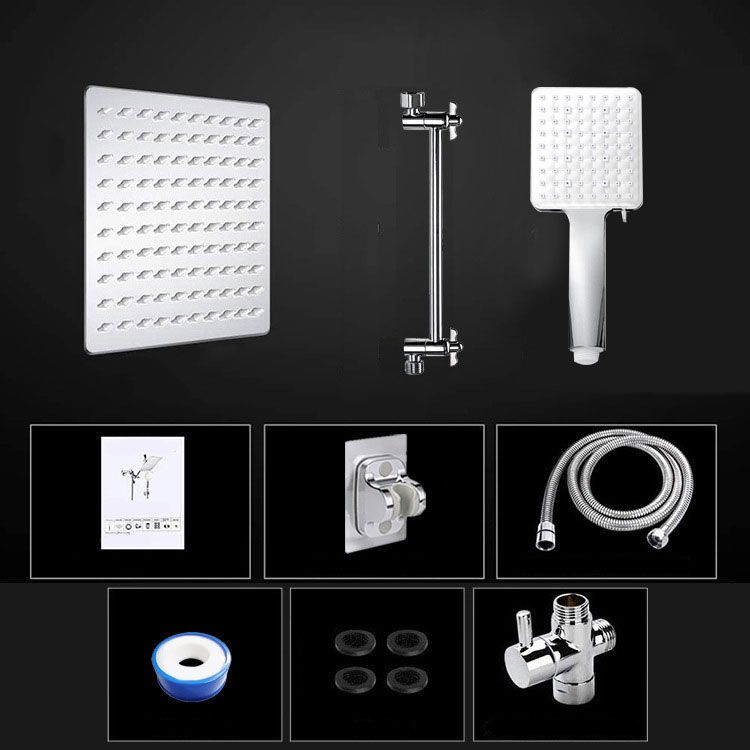 Pull down Dual Shower Head Square High Arch Shower Head Combo in Chrome Clearhalo 'Bathroom Remodel & Bathroom Fixtures' 'Home Improvement' 'home_improvement' 'home_improvement_shower_heads' 'Shower Heads' 'shower_heads' 'Showers & Bathtubs Plumbing' 'Showers & Bathtubs' 1200x1200_6669a847-aa46-49e6-9f75-10735e43cb47