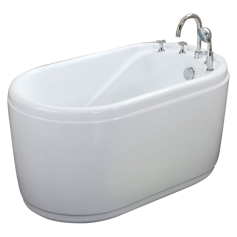 Stand Alone Acrylic Bathtub Modern Oval Left-Hand Drain Bath Tub Clearhalo 'Bathroom Remodel & Bathroom Fixtures' 'Bathtubs' 'Home Improvement' 'home_improvement' 'home_improvement_bathtubs' 'Showers & Bathtubs' 1200x1200_666a2722-23b2-43a3-ba1c-6cc21f917050