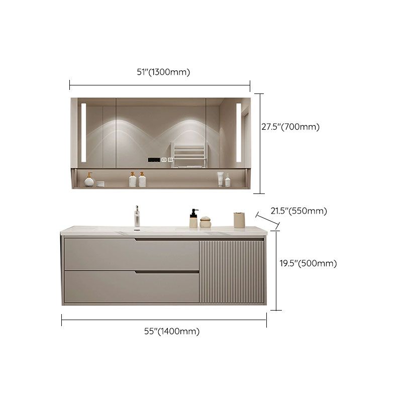 Wall Mount Mirror Included Bathroom Sink Vanity with Single Sink Clearhalo 'Bathroom Remodel & Bathroom Fixtures' 'Bathroom Vanities' 'bathroom_vanities' 'Home Improvement' 'home_improvement' 'home_improvement_bathroom_vanities' 1200x1200_666dc93d-55aa-48fd-98c5-d748a3b49812