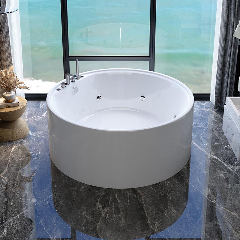 Modern Round Freestanding Bathtub Acrylic White Bath Tub for Home Clearhalo 'Bathroom Remodel & Bathroom Fixtures' 'Bathtubs' 'Home Improvement' 'home_improvement' 'home_improvement_bathtubs' 'Showers & Bathtubs' 1200x1200_667677f0-6a24-4ab3-8bac-75e8081fe556