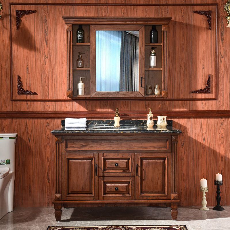 Freestanding Mirror Included Bathroom Sink Vanity with Sink Faucet Clearhalo 'Bathroom Remodel & Bathroom Fixtures' 'Bathroom Vanities' 'bathroom_vanities' 'Home Improvement' 'home_improvement' 'home_improvement_bathroom_vanities' 1200x1200_66984efc-8a9a-4d07-83bb-0769a44ae22b