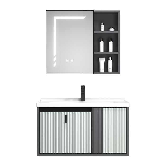 Wall Mount Metal Modern Bathroom Sink Vanity with Sink Faucet Clearhalo 'Bathroom Remodel & Bathroom Fixtures' 'Bathroom Vanities' 'bathroom_vanities' 'Home Improvement' 'home_improvement' 'home_improvement_bathroom_vanities' 1200x1200_66aa20d6-9c1d-406a-b016-b48fd495fbbe