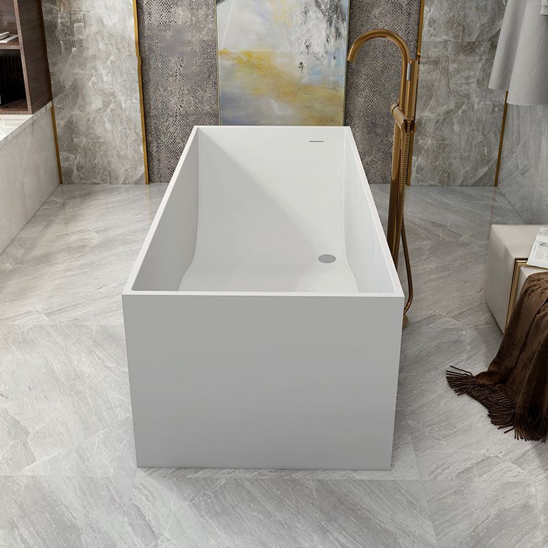 Stone Soaking Bathtub Antique Finish Rectangular Back to Wall Bath Tub Clearhalo 'Bathroom Remodel & Bathroom Fixtures' 'Bathtubs' 'Home Improvement' 'home_improvement' 'home_improvement_bathtubs' 'Showers & Bathtubs' 1200x1200_66e9b221-f24d-4fbe-84cf-47afce7930ef