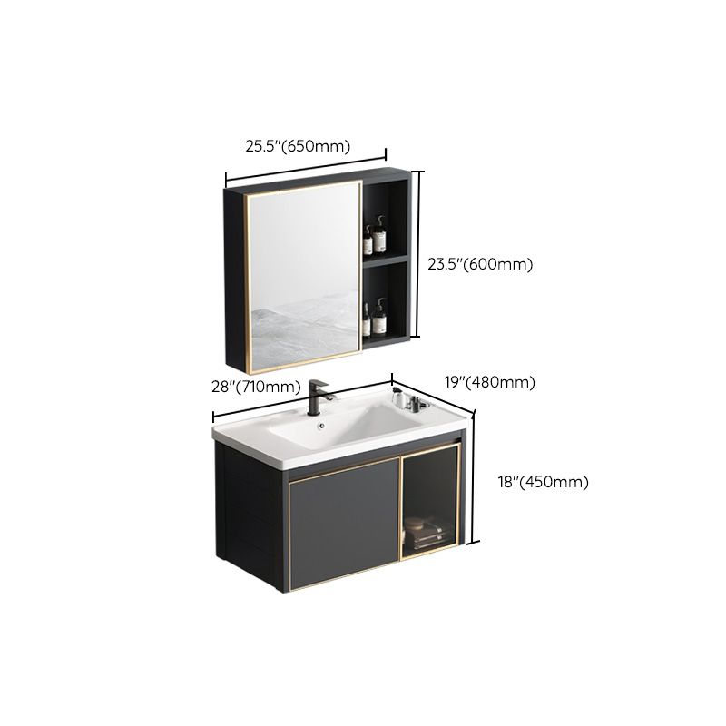 Glam Rectangular Bath Vanity Black Metal Base Single-Sink Bathroom Vanity Clearhalo 'Bathroom Remodel & Bathroom Fixtures' 'Bathroom Vanities' 'bathroom_vanities' 'Home Improvement' 'home_improvement' 'home_improvement_bathroom_vanities' 1200x1200_66ee7dd6-dfdc-4ac9-8126-3dc8ca9bbd92