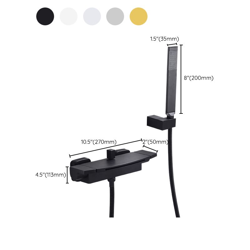 Wall Mounted Metal Tub Filler Low Arc Freestanding Bathtub Faucet Clearhalo 'Bathroom Remodel & Bathroom Fixtures' 'Bathtub Faucets' 'bathtub_faucets' 'Home Improvement' 'home_improvement' 'home_improvement_bathtub_faucets' 1200x1200_6750a2d1-da77-44fe-9872-319c6c1704c2