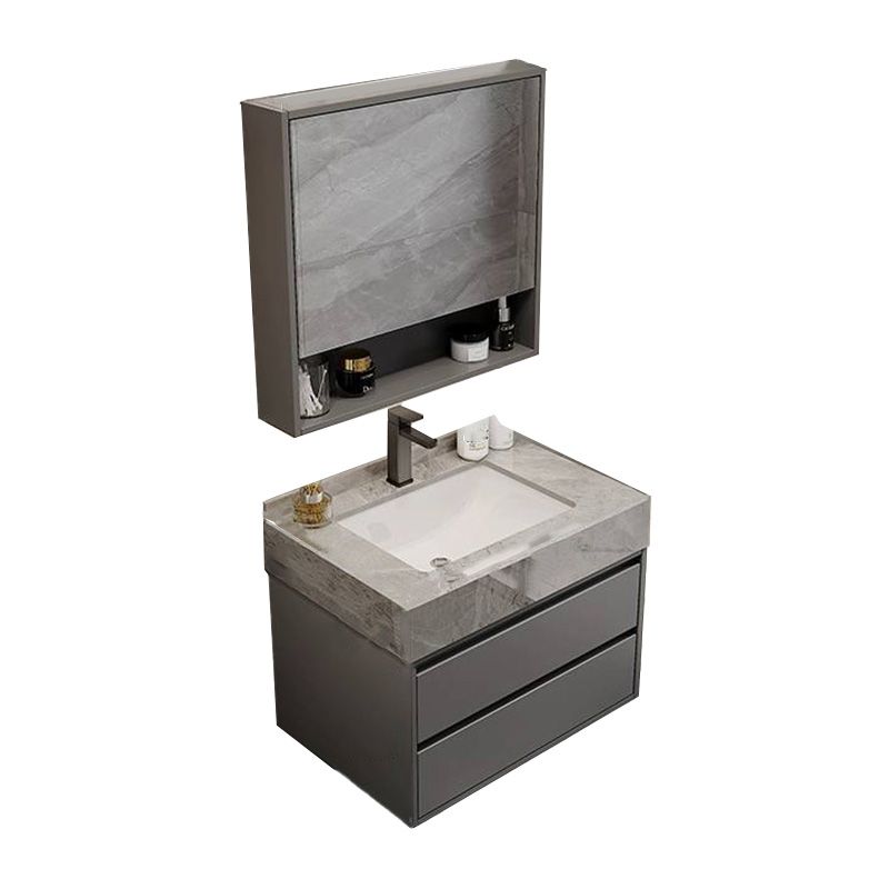 Grey Modern Rectangular Solid Wood Open Console with Sink Set Clearhalo 'Bathroom Remodel & Bathroom Fixtures' 'Bathroom Vanities' 'bathroom_vanities' 'Home Improvement' 'home_improvement' 'home_improvement_bathroom_vanities' 1200x1200_675ae051-8830-4209-a3e5-fdab9525581e