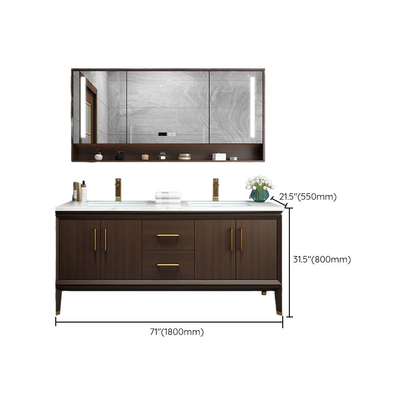 Bathroom Vanity Set Single Sink LED Mirror Sink Vanity with Faucet Clearhalo 'Bathroom Remodel & Bathroom Fixtures' 'Bathroom Vanities' 'bathroom_vanities' 'Home Improvement' 'home_improvement' 'home_improvement_bathroom_vanities' 1200x1200_67659dc4-fda7-41cc-8949-8370d6e034c4