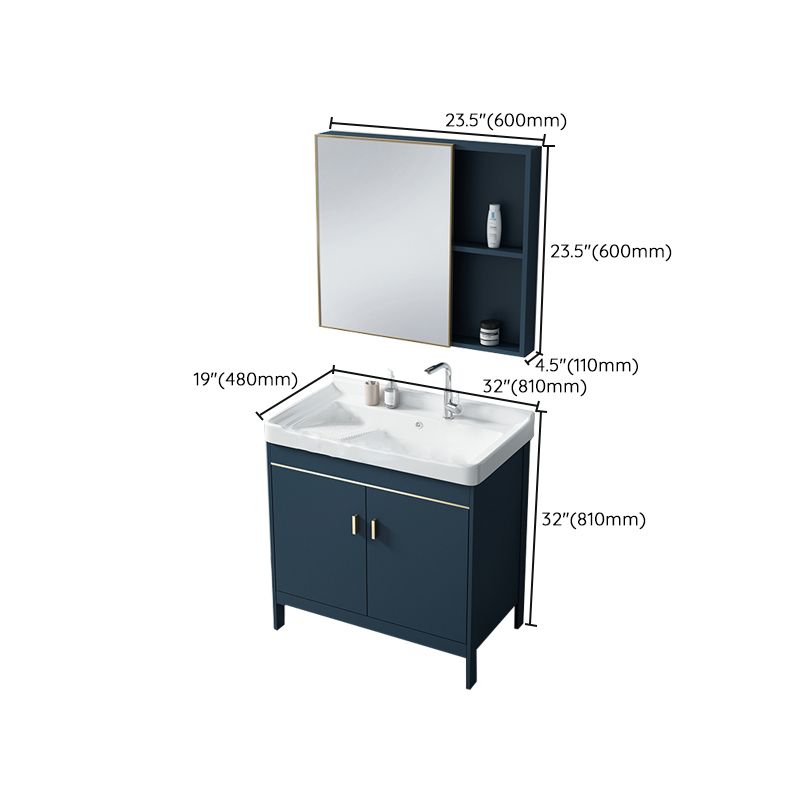 Modern Blue Bathroom Vanity Metal Frame Single-Sink Freestanding Vanity Set Clearhalo 'Bathroom Remodel & Bathroom Fixtures' 'Bathroom Vanities' 'bathroom_vanities' 'Home Improvement' 'home_improvement' 'home_improvement_bathroom_vanities' 1200x1200_6767fa3f-1b96-470c-b0a1-1fb7b36d82e3
