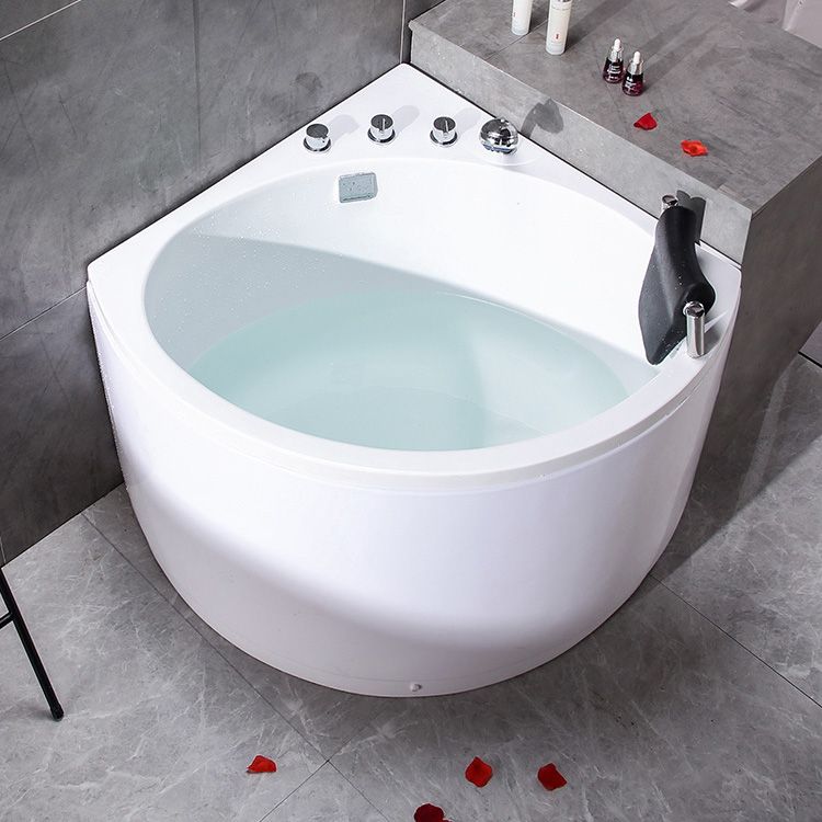 Modern 25.59-inch Tall Acrylic Tub Soak Corner White Bathtub Clearhalo 'Bathroom Remodel & Bathroom Fixtures' 'Bathtubs' 'Home Improvement' 'home_improvement' 'home_improvement_bathtubs' 'Showers & Bathtubs' 1200x1200_6784e2b8-9b0b-47a3-8cf4-68357b9a857b