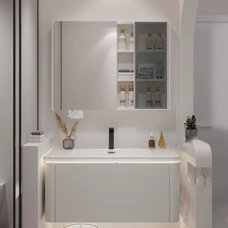 White Rectangular Single-Sink Open Console with Sink Set Sink Included Clearhalo 'Bathroom Remodel & Bathroom Fixtures' 'Bathroom Vanities' 'bathroom_vanities' 'Home Improvement' 'home_improvement' 'home_improvement_bathroom_vanities' 1200x1200_678e30b5-77e8-449d-b820-8702500392f0