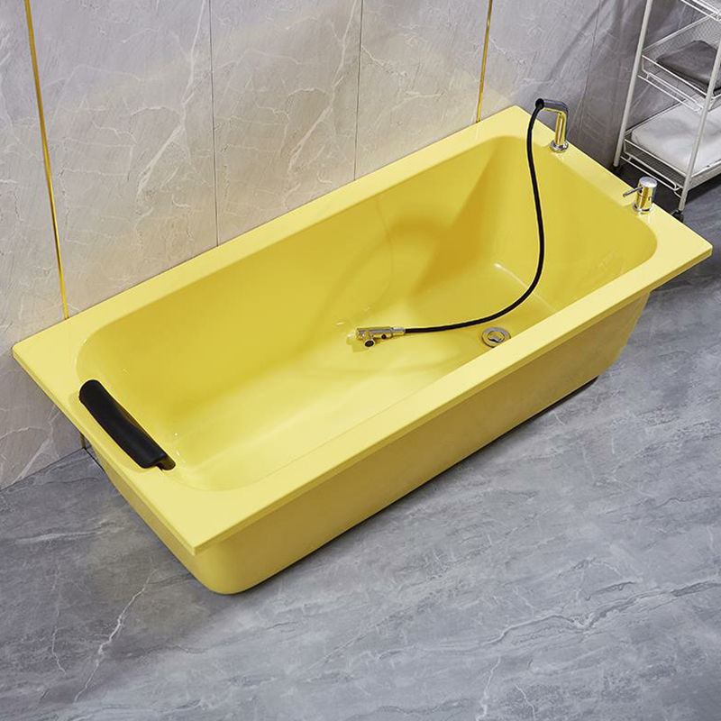 Matte Finish Acrylic Rectangular Bathtub Modern Soaking Freestanding Tub Clearhalo 'Bathroom Remodel & Bathroom Fixtures' 'Bathtubs' 'Home Improvement' 'home_improvement' 'home_improvement_bathtubs' 'Showers & Bathtubs' 1200x1200_67cbcfae-28ec-4546-ba1b-19b818f61e53