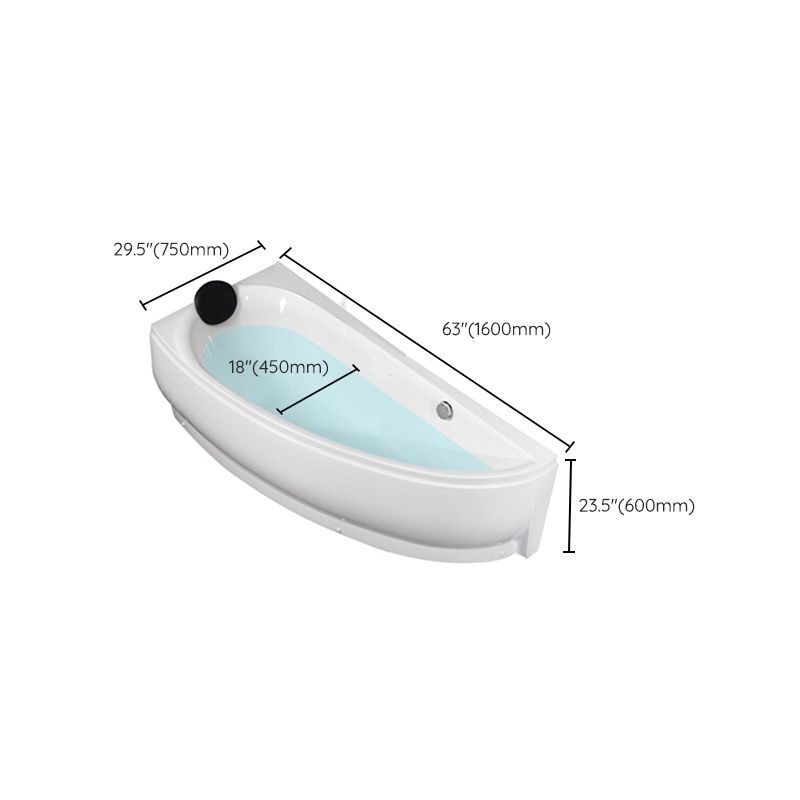 Acrylic Corner Modern Bathtub Acrylic White Soaking Back to Wall Bath Clearhalo 'Bathroom Remodel & Bathroom Fixtures' 'Bathtubs' 'Home Improvement' 'home_improvement' 'home_improvement_bathtubs' 'Showers & Bathtubs' 1200x1200_67de9b5a-dd87-4c36-a573-6a28f857e754