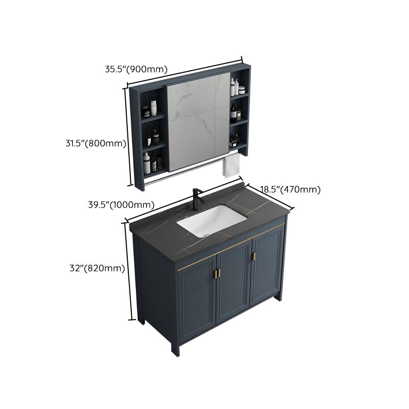 Freestanding Bathroom Vanity Single-Sink Glam Metal Base Rectangular Vanity Set Clearhalo 'Bathroom Remodel & Bathroom Fixtures' 'Bathroom Vanities' 'bathroom_vanities' 'Home Improvement' 'home_improvement' 'home_improvement_bathroom_vanities' 1200x1200_67e91ee6-f839-4ba8-bcdf-b51a4e6d4580