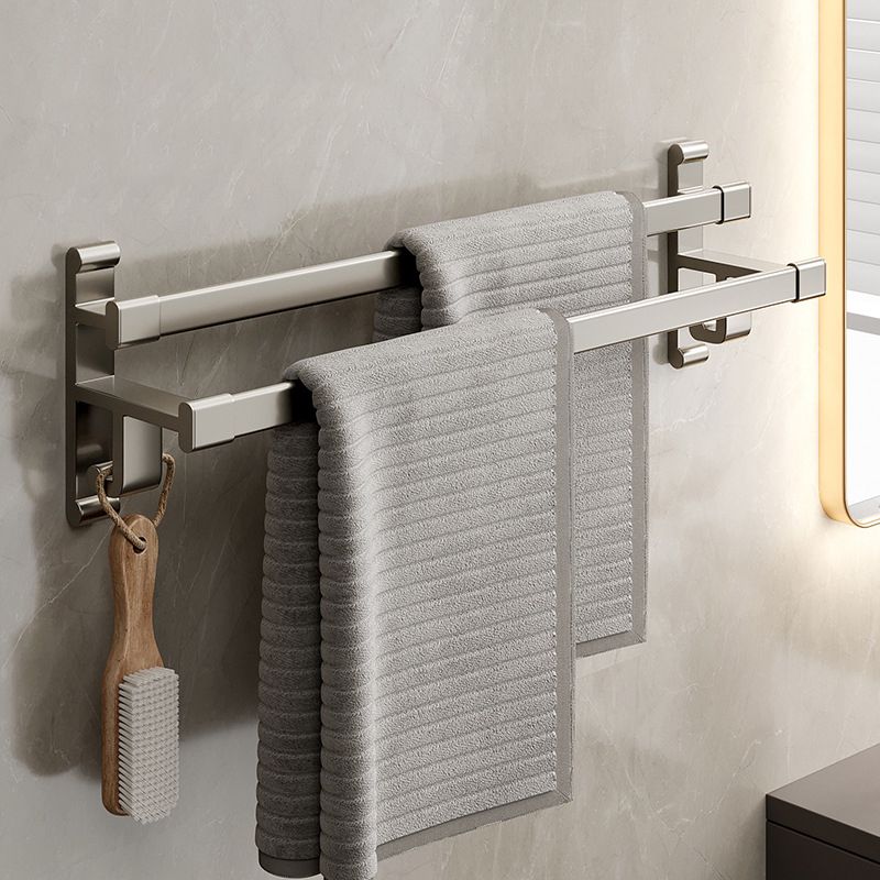 Gray Bathroom Accessory Set Contemporary Style Aluminum Towel Bar Clearhalo 'Bathroom Hardware Sets' 'Bathroom Hardware' 'Bathroom Remodel & Bathroom Fixtures' 'bathroom_hardware_sets' 'Home Improvement' 'home_improvement' 'home_improvement_bathroom_hardware_sets' 1200x1200_67fb264a-6103-4c24-a093-2acf1def8834