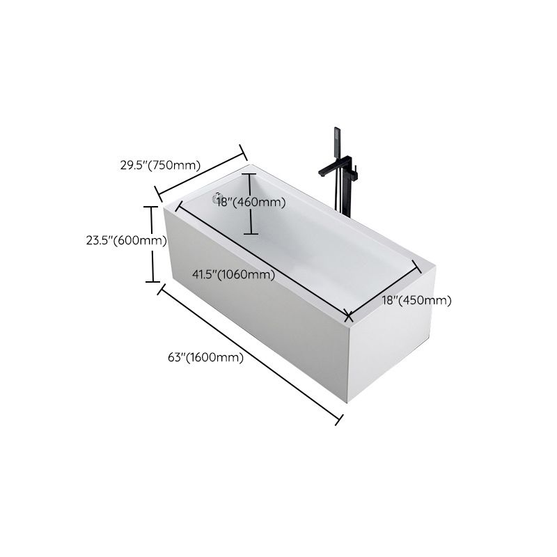 White Acrylic Rectangular Bathtub Soaking Freestanding with Left Drain Clearhalo 'Bathroom Remodel & Bathroom Fixtures' 'Bathtubs' 'Home Improvement' 'home_improvement' 'home_improvement_bathtubs' 'Showers & Bathtubs' 1200x1200_68064ed5-4b57-4f74-9c84-16231c30b22d