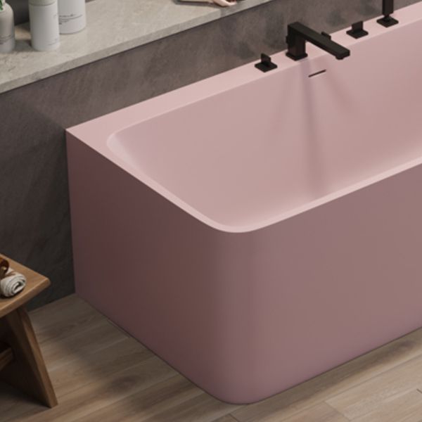 Modern Soaking Stone Bathtub Rectangle Back to Wall Bathtub with Faucet Clearhalo 'Bathroom Remodel & Bathroom Fixtures' 'Bathtubs' 'Home Improvement' 'home_improvement' 'home_improvement_bathtubs' 'Showers & Bathtubs' 1200x1200_680cbf09-b610-4125-ba5e-8903aaf23054