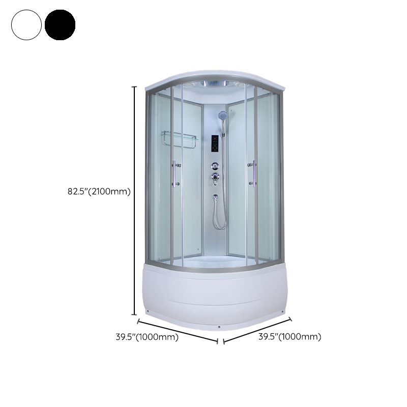 Corner Round Tub & Shower Kit Double Sliding Semi-Frameless Tub & Shower Kit Clearhalo 'Bathroom Remodel & Bathroom Fixtures' 'Home Improvement' 'home_improvement' 'home_improvement_shower_stalls_enclosures' 'Shower Stalls & Enclosures' 'shower_stalls_enclosures' 'Showers & Bathtubs' 1200x1200_68318926-c4b2-457f-a529-9b7a38d62428