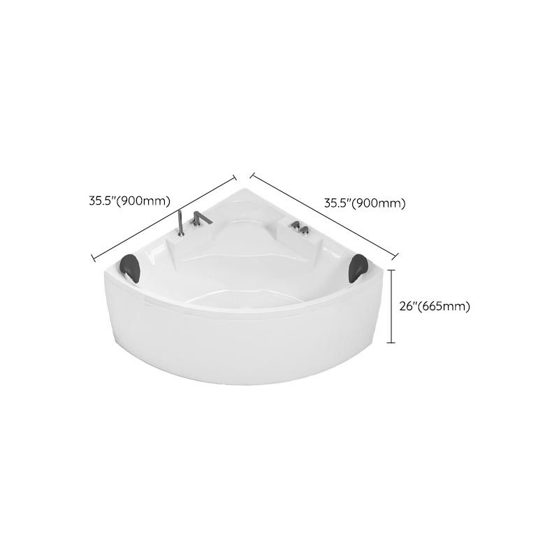 Modern Corner White Acrylic Bathtub Back to Wall with Drain and Massage Device Bath Tub Clearhalo 'Bathroom Remodel & Bathroom Fixtures' 'Bathtubs' 'Home Improvement' 'home_improvement' 'home_improvement_bathtubs' 'Showers & Bathtubs' 1200x1200_683632b2-228b-483a-91dd-eed16e8fbf3b