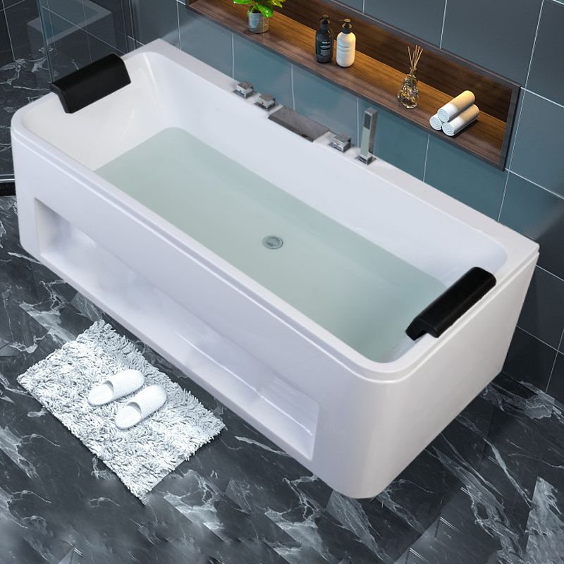 Freestanding Rectangular Bathtub Modern Acrylic Center-Front Drain Placement Tub Clearhalo 'Bathroom Remodel & Bathroom Fixtures' 'Bathtubs' 'Home Improvement' 'home_improvement' 'home_improvement_bathtubs' 'Showers & Bathtubs' 1200x1200_68691c44-2bdc-4ac6-8e0b-32dc384f26c7