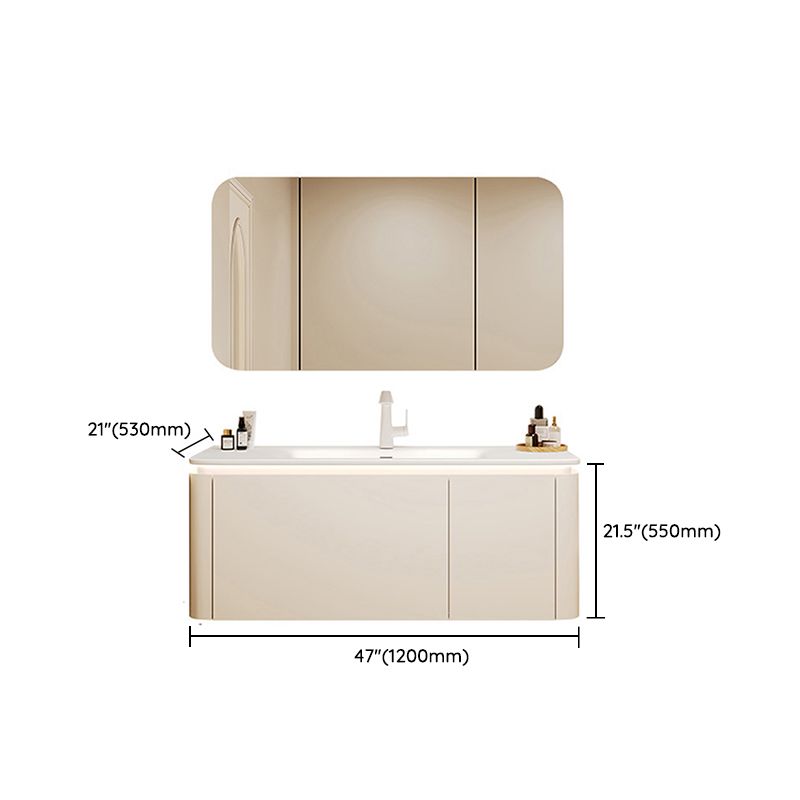 Wall Mount Sink Included Sink Vanity with Faucet Mirror for Bathroom Clearhalo 'Bathroom Remodel & Bathroom Fixtures' 'Bathroom Vanities' 'bathroom_vanities' 'Home Improvement' 'home_improvement' 'home_improvement_bathroom_vanities' 1200x1200_689f091e-bd95-4657-8a49-25b074ba9ed1