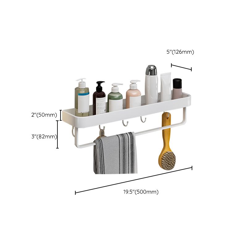 Contemporary Bathroom Accessory Set Metal Bath Shelf in White Clearhalo 'Bathroom Hardware Sets' 'Bathroom Hardware' 'Bathroom Remodel & Bathroom Fixtures' 'bathroom_hardware_sets' 'Home Improvement' 'home_improvement' 'home_improvement_bathroom_hardware_sets' 1200x1200_68c458e3-55f2-49e0-b5bb-e11c7de49ecb