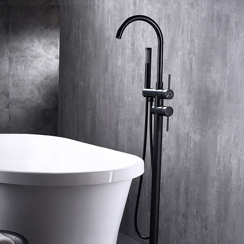 Traditional Floor Mounted Metal Freestanding Tub Filler Swivel Freestanding Faucet Clearhalo 'Bathroom Remodel & Bathroom Fixtures' 'Bathtub Faucets' 'bathtub_faucets' 'Home Improvement' 'home_improvement' 'home_improvement_bathtub_faucets' 1200x1200_68c5ad08-0c04-47a7-8fa2-ad03441001ae