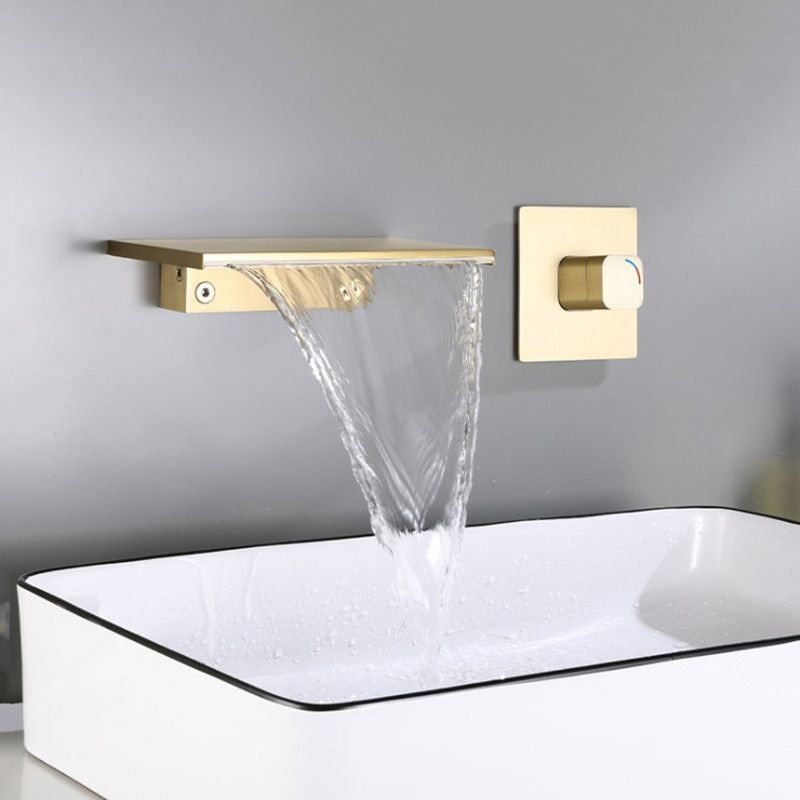 Waterfall Spout Tub Faucet Trim Metal Knob Handle Bathtub Faucet Clearhalo 'Bathroom Remodel & Bathroom Fixtures' 'Bathtub Faucets' 'bathtub_faucets' 'Home Improvement' 'home_improvement' 'home_improvement_bathtub_faucets' 1200x1200_68d90069-f907-4300-b468-7e603f019f2e