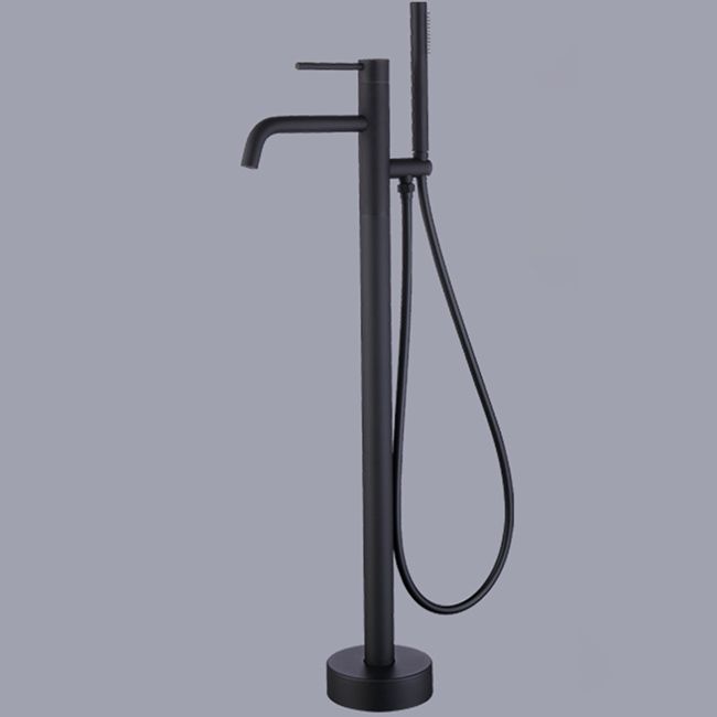 Floor Mounted Metal Freestanding Tub Filler One Handle Freestanding Faucet Clearhalo 'Bathroom Remodel & Bathroom Fixtures' 'Bathtub Faucets' 'bathtub_faucets' 'Home Improvement' 'home_improvement' 'home_improvement_bathtub_faucets' 1200x1200_68df7e70-62db-4420-ad26-33b44644197e