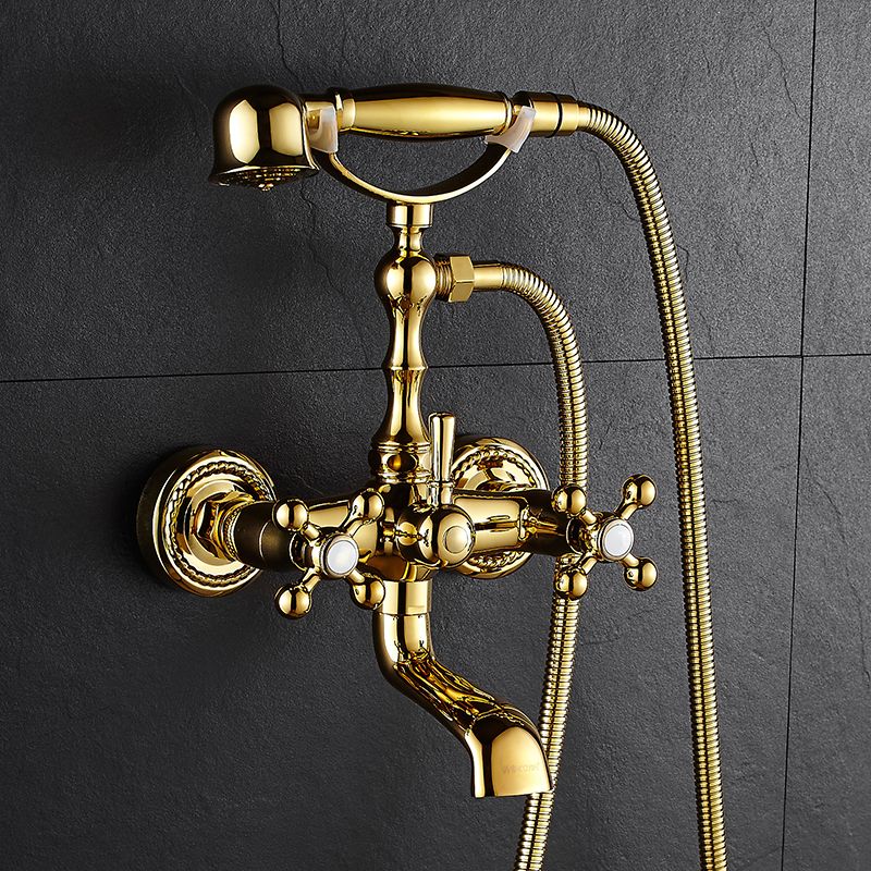 Traditional Wall Mounted Metal Claw Foot Tub Faucet Trim Low Arc Claw Foot Tub Faucet Clearhalo 'Bathroom Remodel & Bathroom Fixtures' 'Bathtub Faucets' 'bathtub_faucets' 'Home Improvement' 'home_improvement' 'home_improvement_bathtub_faucets' 1200x1200_690026ff-52bd-40c3-914d-fda61670b5bc