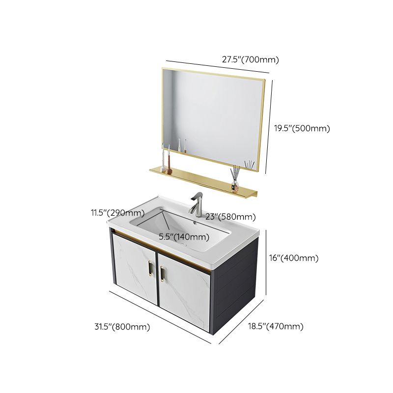 Modern Style Bath Vanity Dirt Resistant Wall Mount Bath Vanity with Faucet Clearhalo 'Bathroom Remodel & Bathroom Fixtures' 'Bathroom Vanities' 'bathroom_vanities' 'Home Improvement' 'home_improvement' 'home_improvement_bathroom_vanities' 1200x1200_690523ab-31a9-41dc-a172-62c4277ebfa5