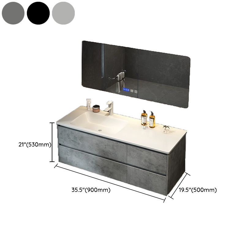 Wall Mount Sink Included Sink Vanity with Mirror Faucet for Bathroom Clearhalo 'Bathroom Remodel & Bathroom Fixtures' 'Bathroom Vanities' 'bathroom_vanities' 'Home Improvement' 'home_improvement' 'home_improvement_bathroom_vanities' 1200x1200_6905cdad-889b-4b27-a145-c805ed6467da