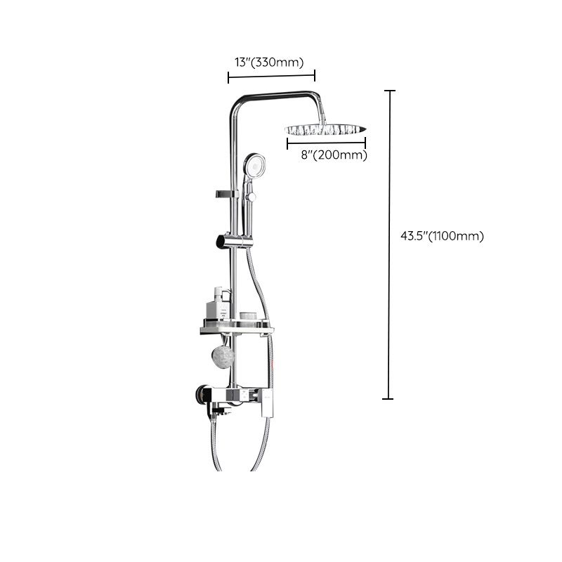 Wall Mounted Shower System Handle Lever Spot Resist Copper Shower System Clearhalo 'Bathroom Remodel & Bathroom Fixtures' 'Home Improvement' 'home_improvement' 'home_improvement_shower_faucets' 'Shower Faucets & Systems' 'shower_faucets' 'Showers & Bathtubs Plumbing' 'Showers & Bathtubs' 1200x1200_6918a87b-8ee3-47e4-9c61-fb4e24510563