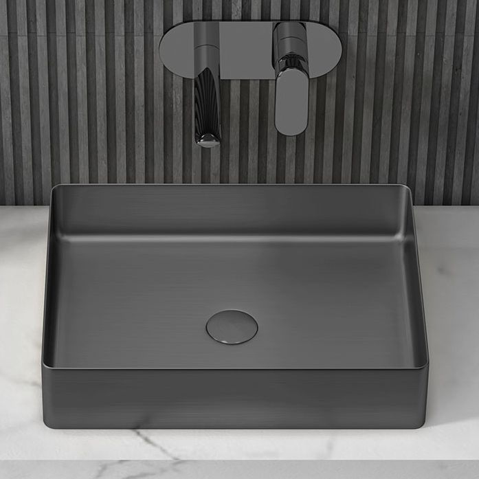 Contemporary Trough Bathroom Sink Solid Color Metal Trough Sink Clearhalo 'Bathroom Remodel & Bathroom Fixtures' 'Bathroom Sinks & Faucet Components' 'Bathroom Sinks' 'bathroom_sink' 'Home Improvement' 'home_improvement' 'home_improvement_bathroom_sink' 1200x1200_6925660f-c020-4971-910e-56361884d577