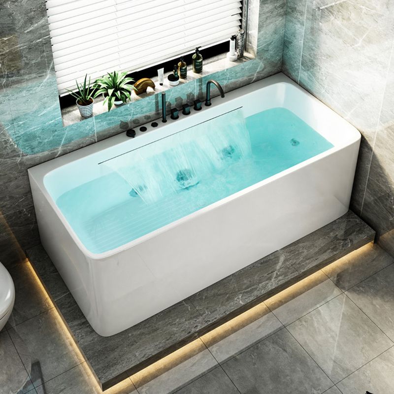 Modern Rectangular Alcove Bath Tub Acrylic Bath Tub for Home Clearhalo 'Bathroom Remodel & Bathroom Fixtures' 'Bathtubs' 'Home Improvement' 'home_improvement' 'home_improvement_bathtubs' 'Showers & Bathtubs' 1200x1200_69298a23-9ac7-4dd8-b476-9dca0bc47566