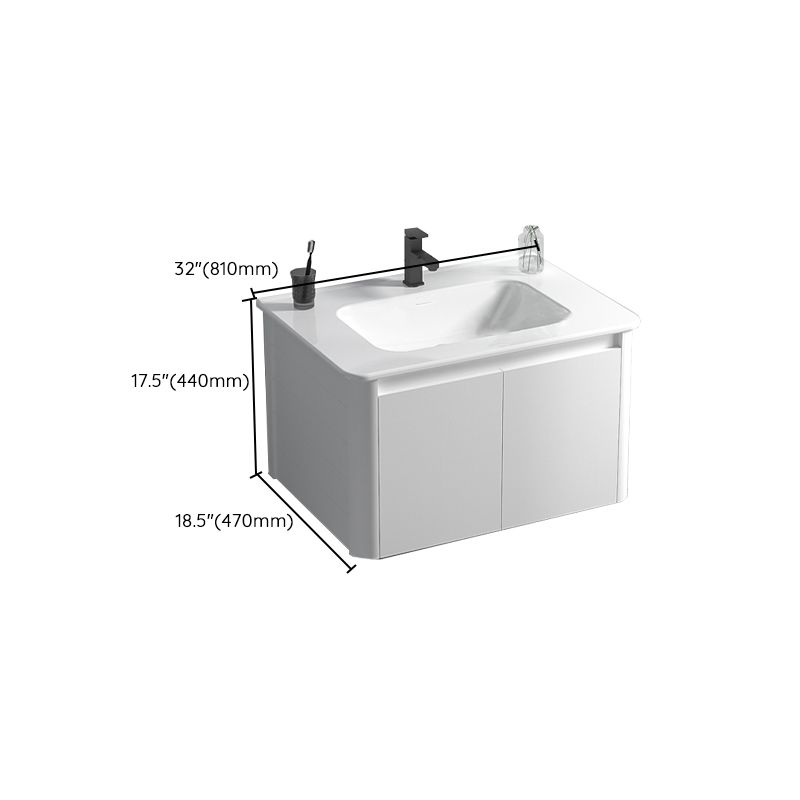 Wall Mount Bathroom Vanity Modern White Ceramic Single-Sink Vanity Set Clearhalo 'Bathroom Remodel & Bathroom Fixtures' 'Bathroom Vanities' 'bathroom_vanities' 'Home Improvement' 'home_improvement' 'home_improvement_bathroom_vanities' 1200x1200_69340614-f25d-479f-aff4-2a7d182993b8