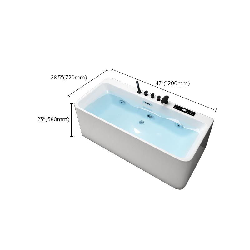 Modern Rectangular Bath Tub with Drain and Overflow Trim Bathtub Clearhalo 'Bathroom Remodel & Bathroom Fixtures' 'Bathtubs' 'Home Improvement' 'home_improvement' 'home_improvement_bathtubs' 'Showers & Bathtubs' 1200x1200_693c466e-6b34-4439-8476-389d8b20f71c