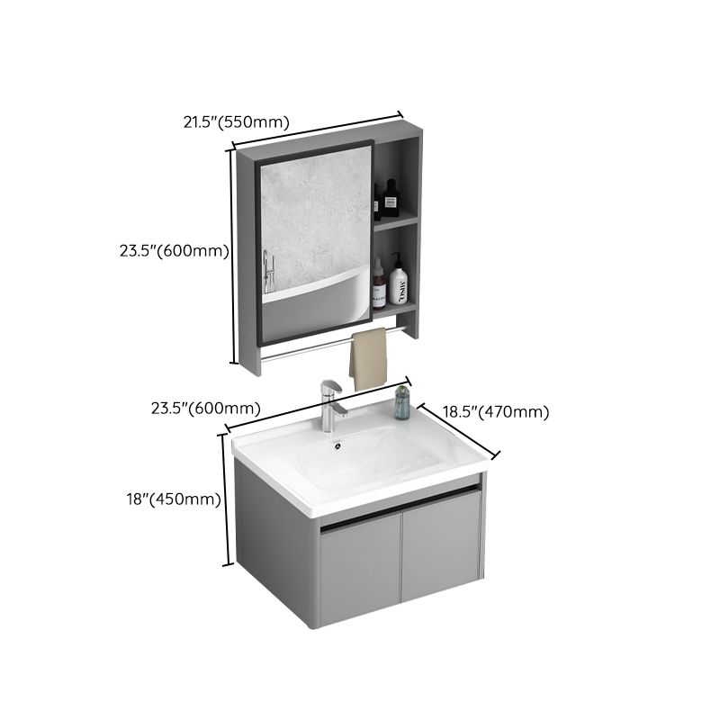 Wall Mount Bathroom Vanity Modern Metal Base Rectangular Single Vanity Set Clearhalo 'Bathroom Remodel & Bathroom Fixtures' 'Bathroom Vanities' 'bathroom_vanities' 'Home Improvement' 'home_improvement' 'home_improvement_bathroom_vanities' 1200x1200_694e7ec7-eb47-4afe-a41a-91f00e5094d3