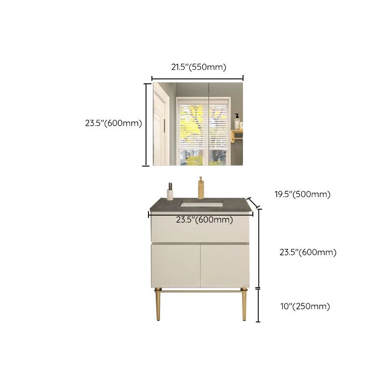 Modern Bathroom Vanity Set Limestone Top with Drawers and Basin Clearhalo 'Bathroom Remodel & Bathroom Fixtures' 'Bathroom Vanities' 'bathroom_vanities' 'Home Improvement' 'home_improvement' 'home_improvement_bathroom_vanities' 1200x1200_6956728c-03ac-43d8-ab30-7af7f5e9fa5a