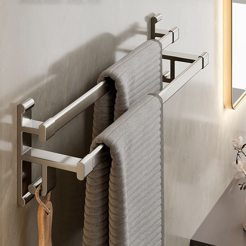 Gray Bathroom Accessory Set Contemporary Style Aluminum Towel Bar Clearhalo 'Bathroom Hardware Sets' 'Bathroom Hardware' 'Bathroom Remodel & Bathroom Fixtures' 'bathroom_hardware_sets' 'Home Improvement' 'home_improvement' 'home_improvement_bathroom_hardware_sets' 1200x1200_6976dc72-7c3e-4e21-8cf0-e5fb43e9ec30